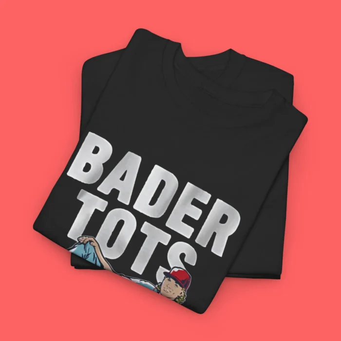 Harrison Bader wearing Bader tots Tee