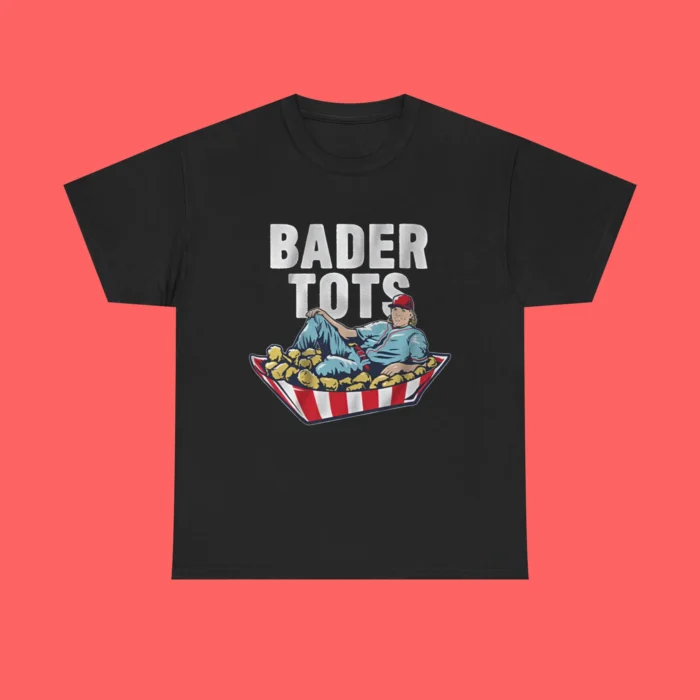Harrison Bader wearing Bader tots shirt