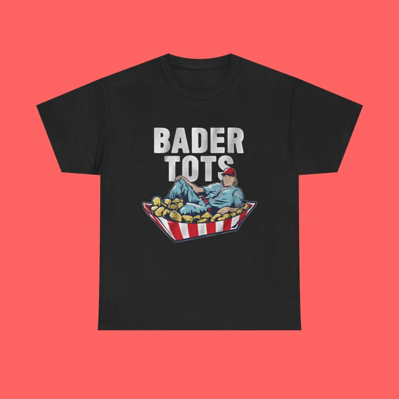Harrison Bader wearing Bader tots shirt